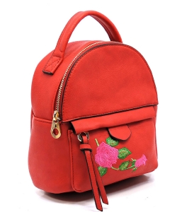 Fashion Embroidered Flower Cute Backpack AD2586E RED